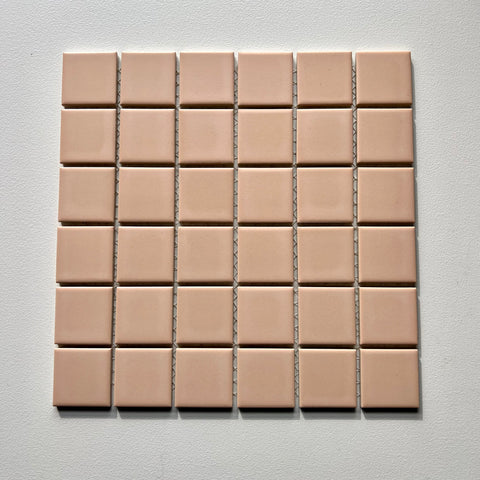 Vintage Pink Japanese 1970s Floor/ Wall Tile, 18 Sq Ft Lot - 18 Piece Set