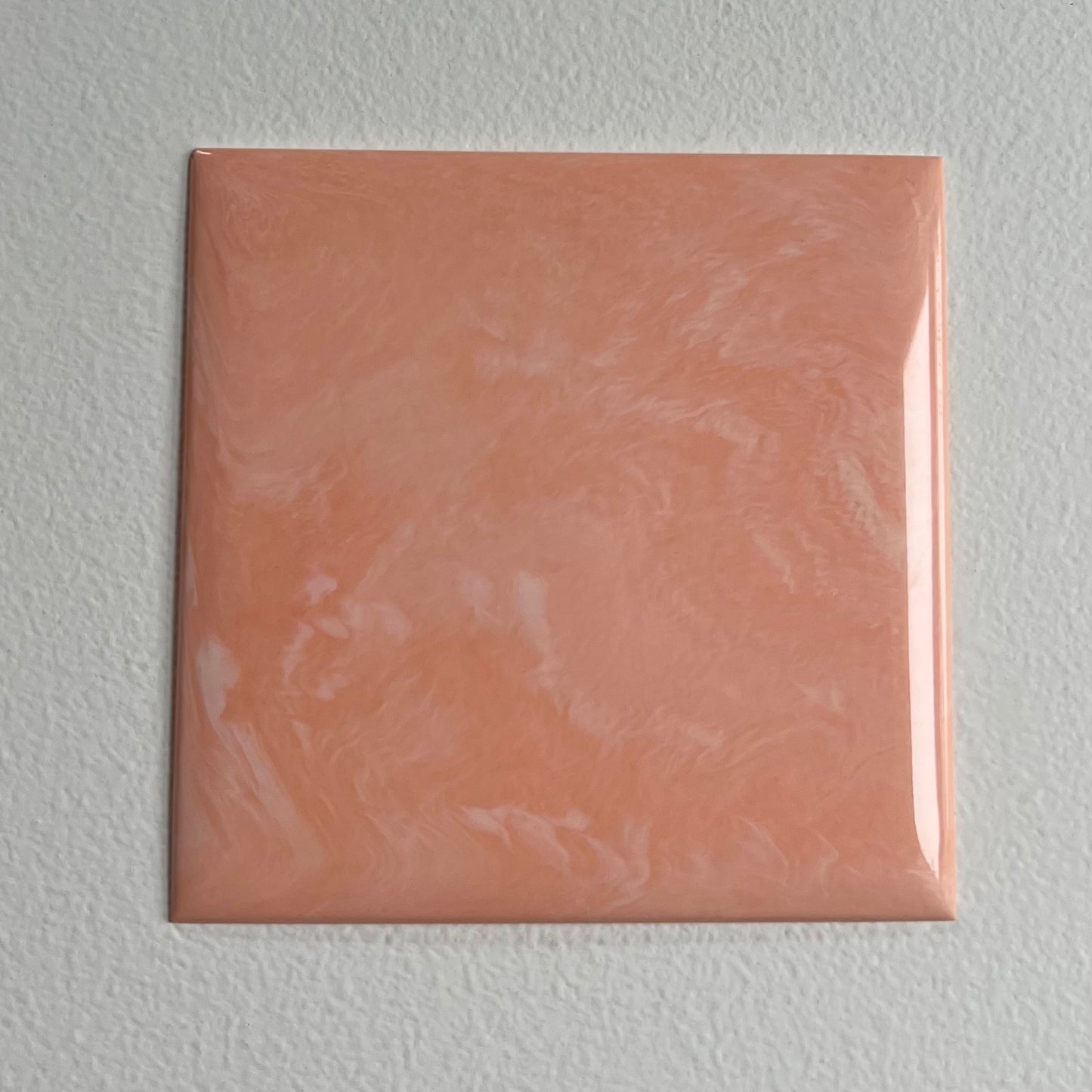 Vintage 1950's St. Clair Plastic Tile Co. Peach Marble Plastic Wall Tile, 22 Sq Ft Available