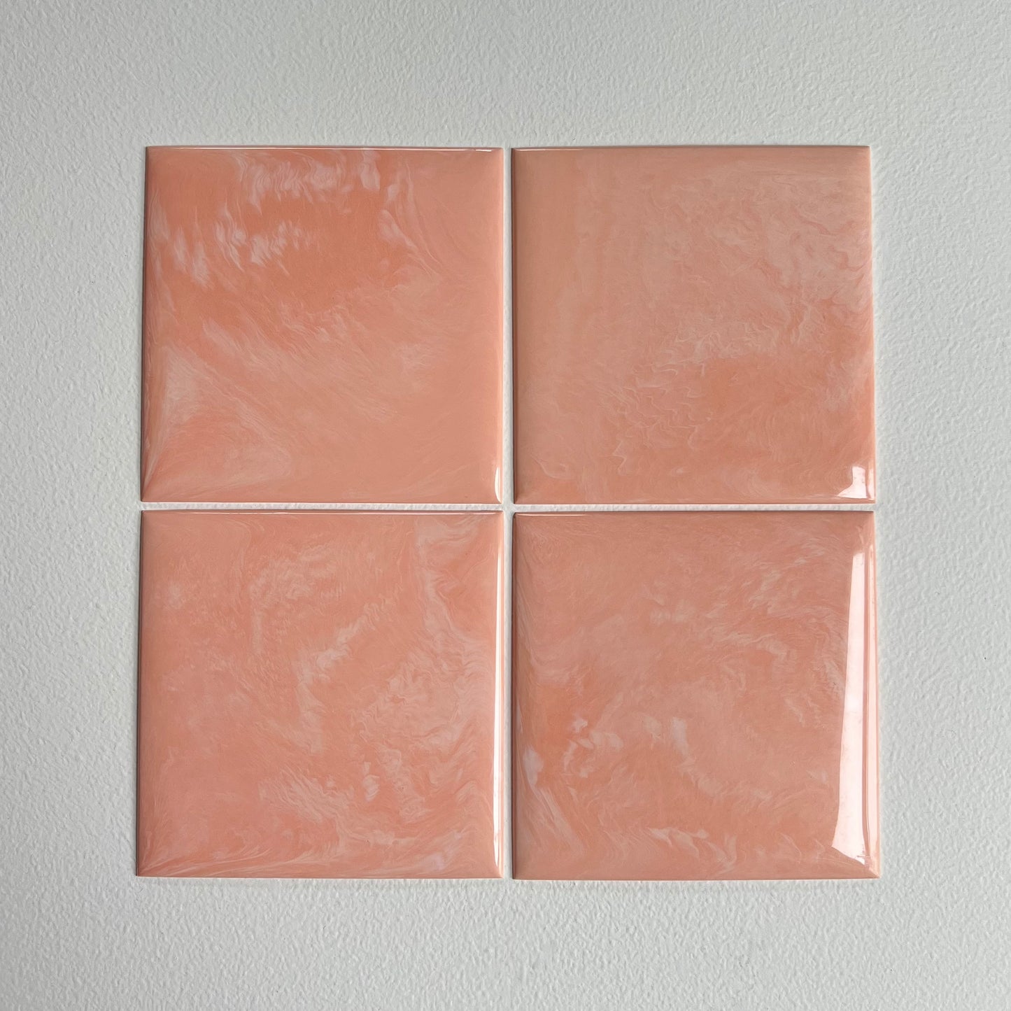 Vintage 1950's St. Clair Plastic Tile Co. Peach Marble Plastic Wall Tile, 22 Sq Ft Available