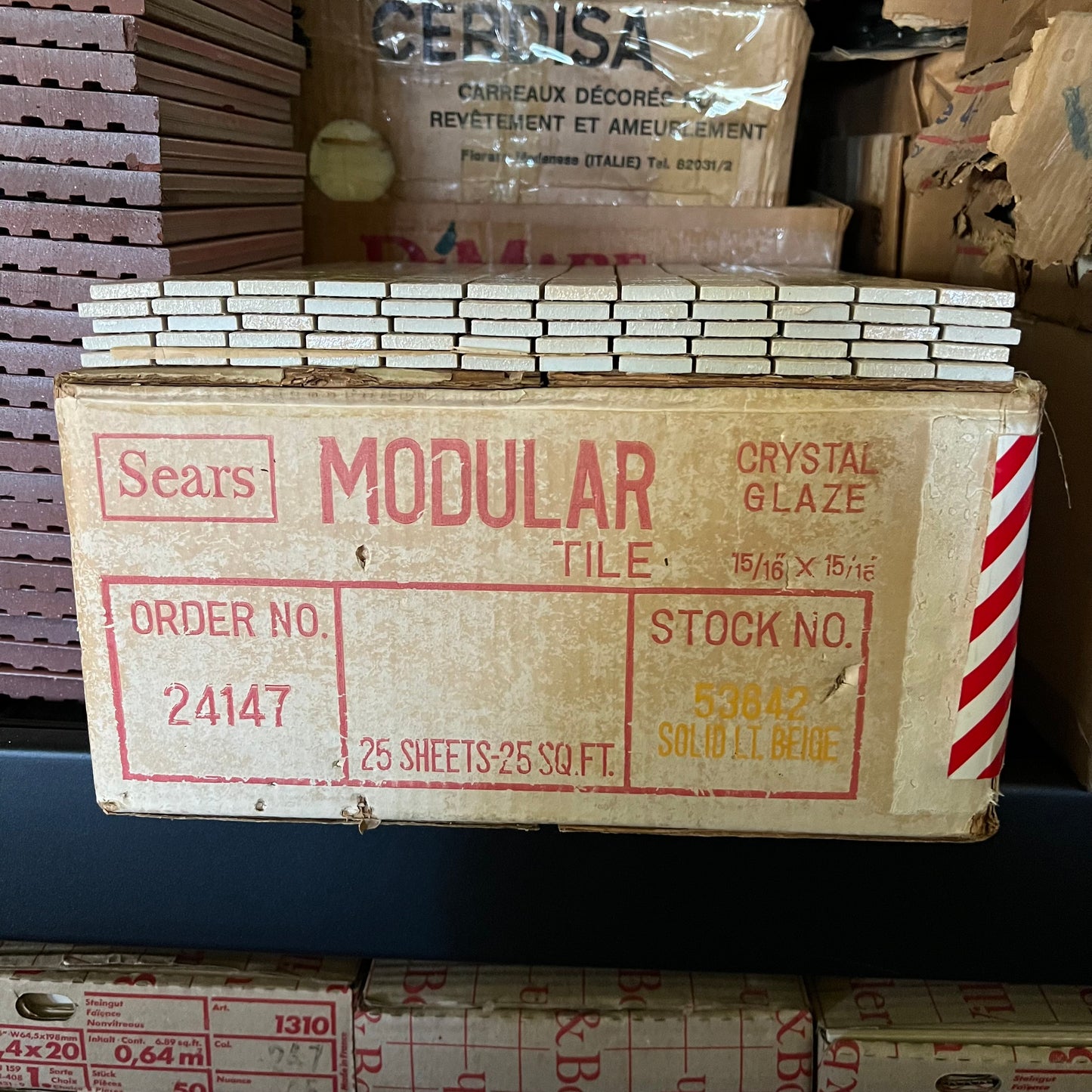 Vintage SEARS Brand Japanese 1970s Crystal Glaze Floor Tile, 30 Sq Ft Available - 15 Sq Ft Per Box