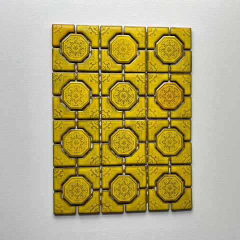 Yellow Japanese 1960s Wall Tile, 10 Sq Ft Lot - 10 Piece Set, 70 Sq Ft Available