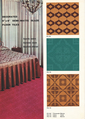Vintage 1960s Mid-Century Modern Floor Tile, 10 Sq Ft Lot - 40 Piece Set, 54 Sq Ft Available