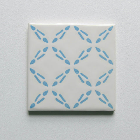 Vintage Wenczel Blue & White 1960s Mid-Century Modern Wall Tile, 24 Sq Ft Lot - 180 Piece Set