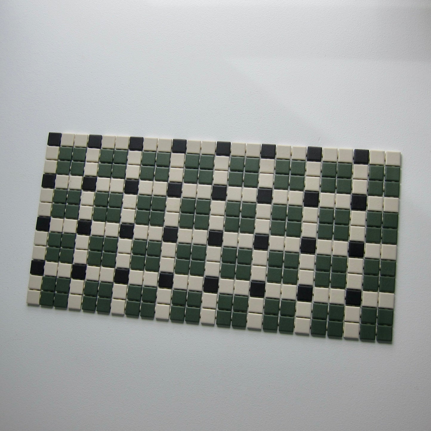 Vintage 1990s Daltile Mosaic Black & Green Floor Tile, 44 Sq Ft Lot - 22 Piece Set