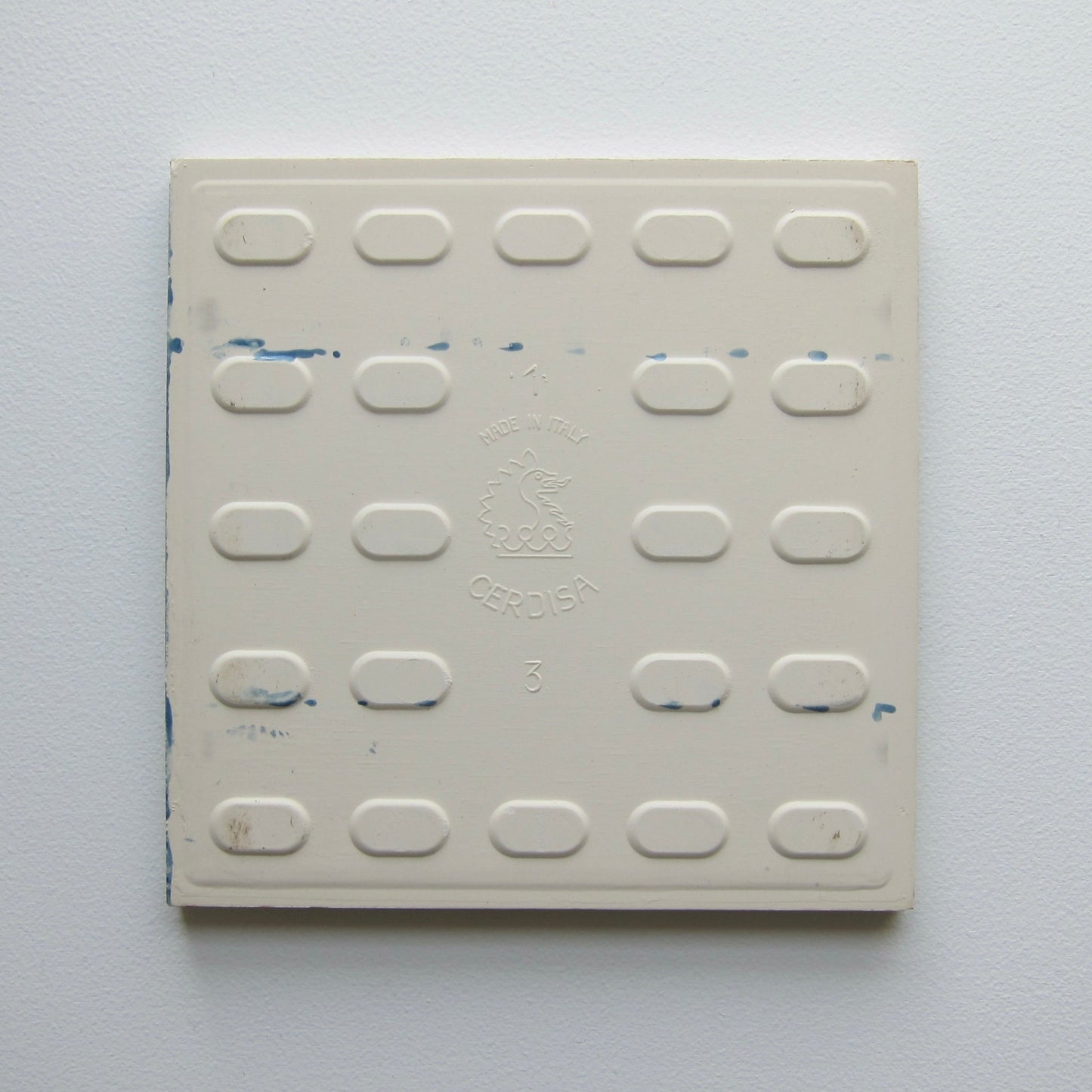 Vintage Italian 1960s Grey Floral Floor Tile, 7.75 Sq Ft Available