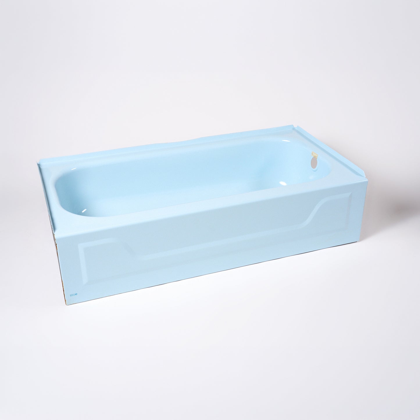 1980s Vintage 60" Enameled Steel Powder Blue Bootz Right-Hand Drain Bathtub