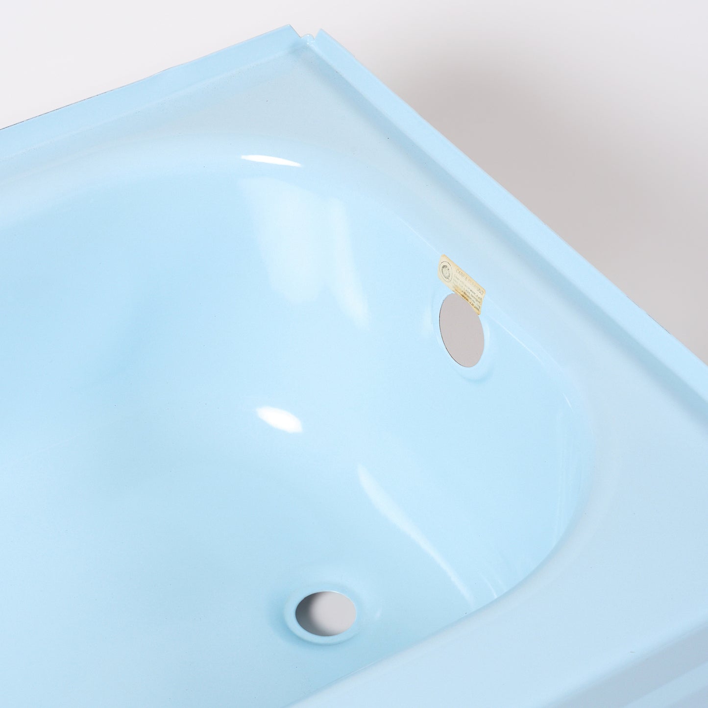 1980s Vintage 60" Enameled Steel Powder Blue Bootz Right-Hand Drain Bathtub