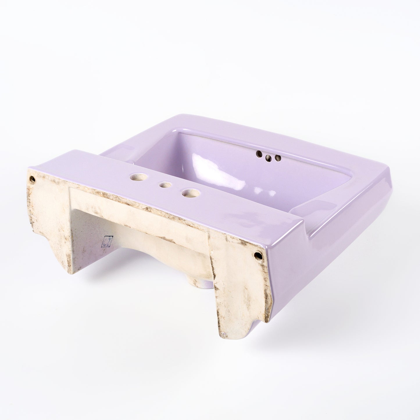 1970s Vintage Vitreous China Lavender 4" Centers Sink