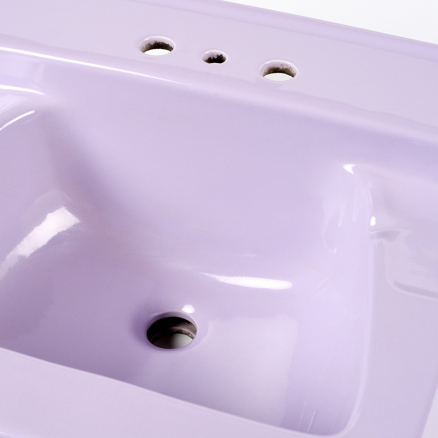 1970s Vintage Vitreous China Lavender 4" Centers Sink