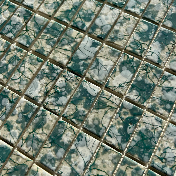 1950s Seafoam Drip Painting Splatter Style Wall Tile, 15 Sq Ft Lot - 1 ...