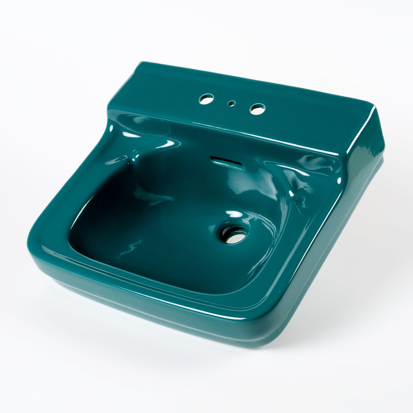 1970s Vintage American Standard Vitreous China Teal 4" Centers Sink