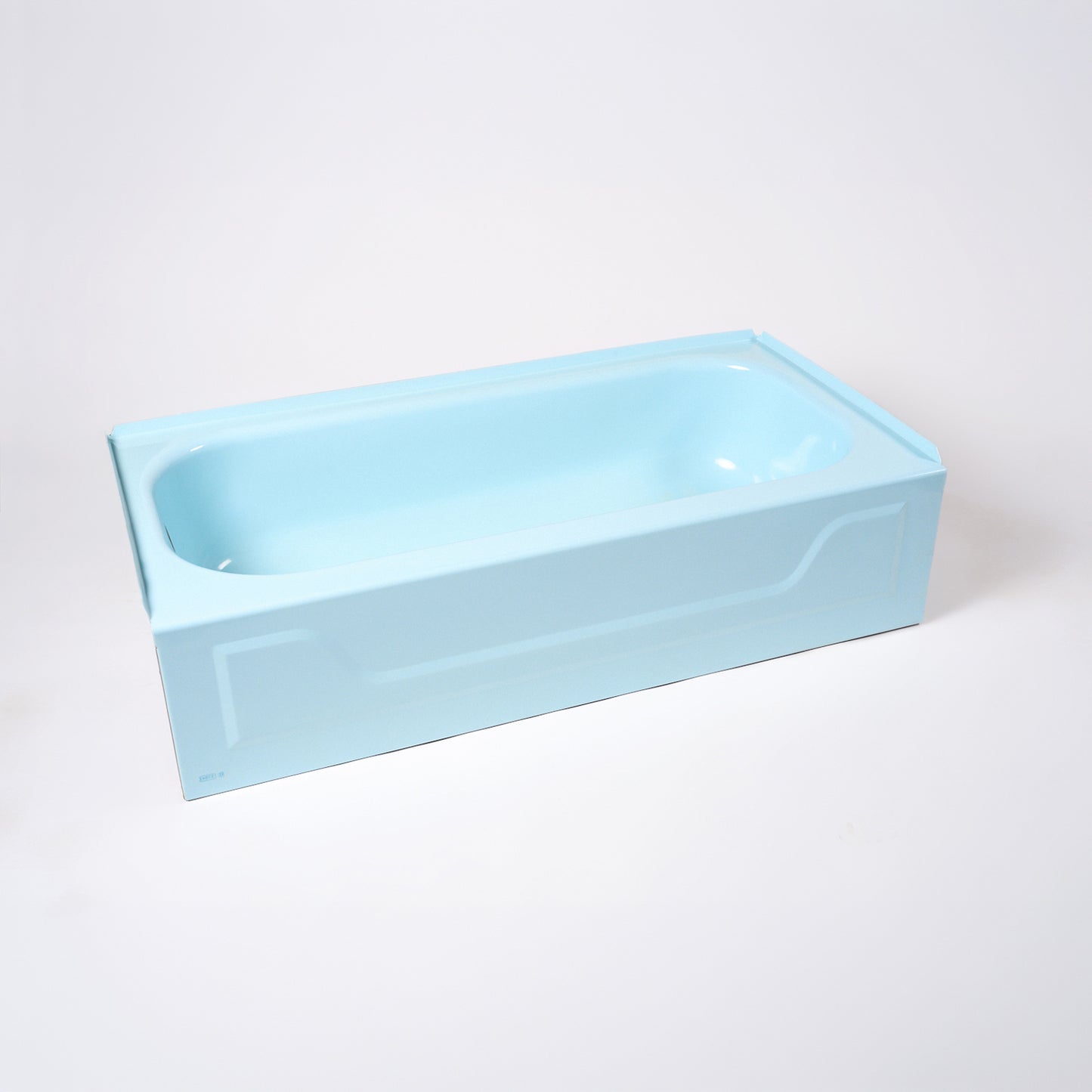 1980s Vintage 60" Enameled Steel Dresden Blue Bootz Right-Hand Drain Bathtub