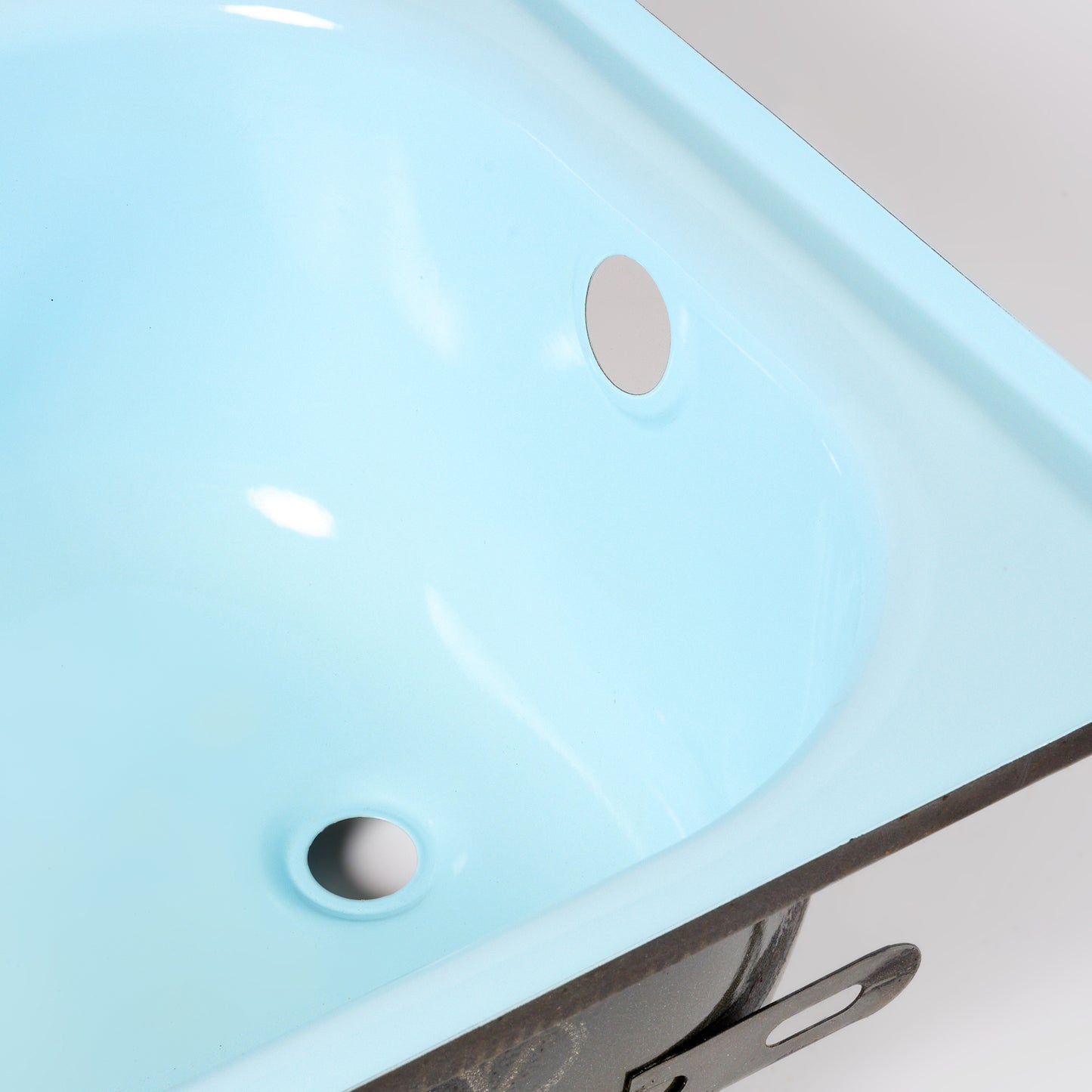 1980s Vintage 60" Enameled Steel Dresden Blue Bootz Right-Hand Drain Bathtub