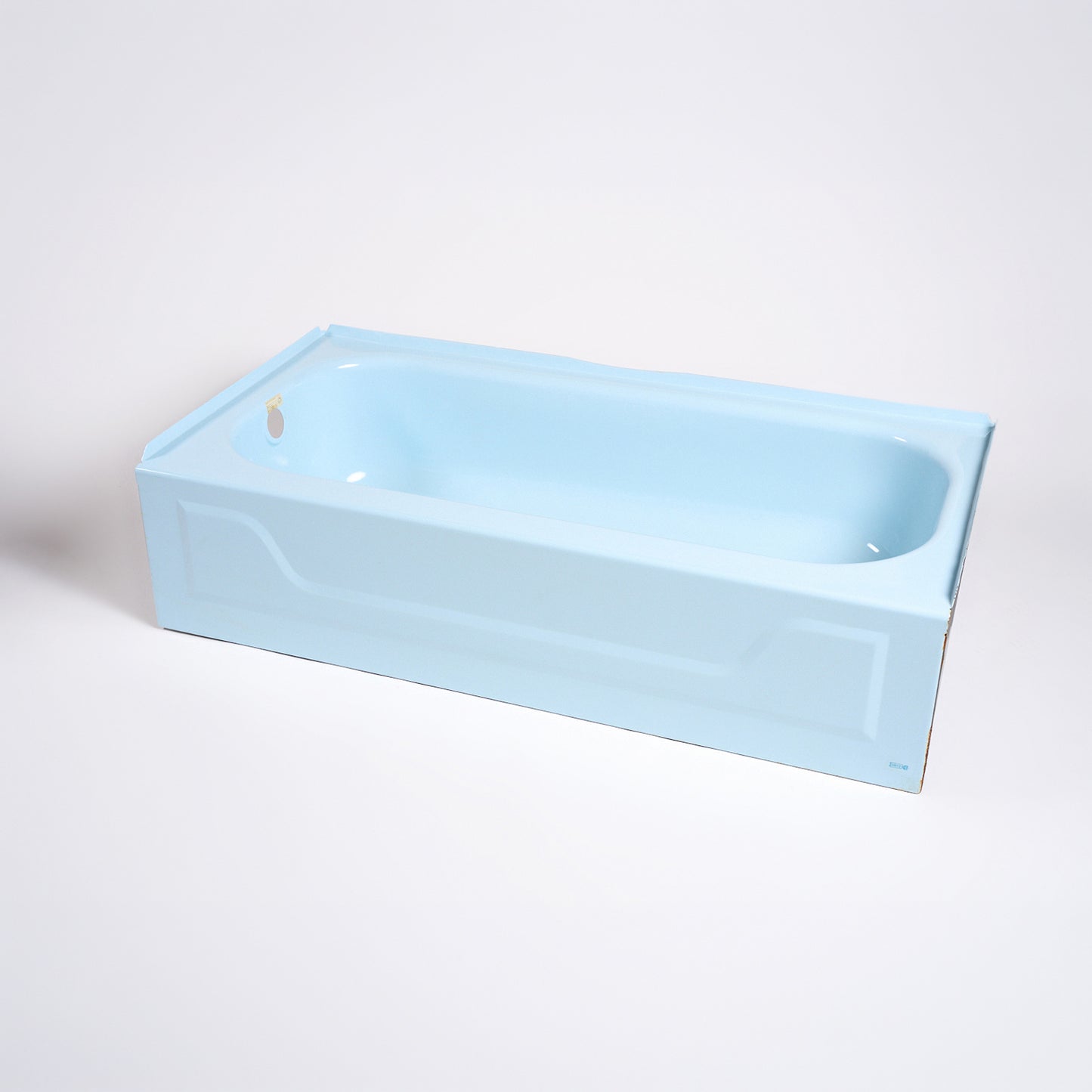 1980s Vintage 60" Enameled Steel Powder Blue Bootz Left-Hand Drain Bathtub