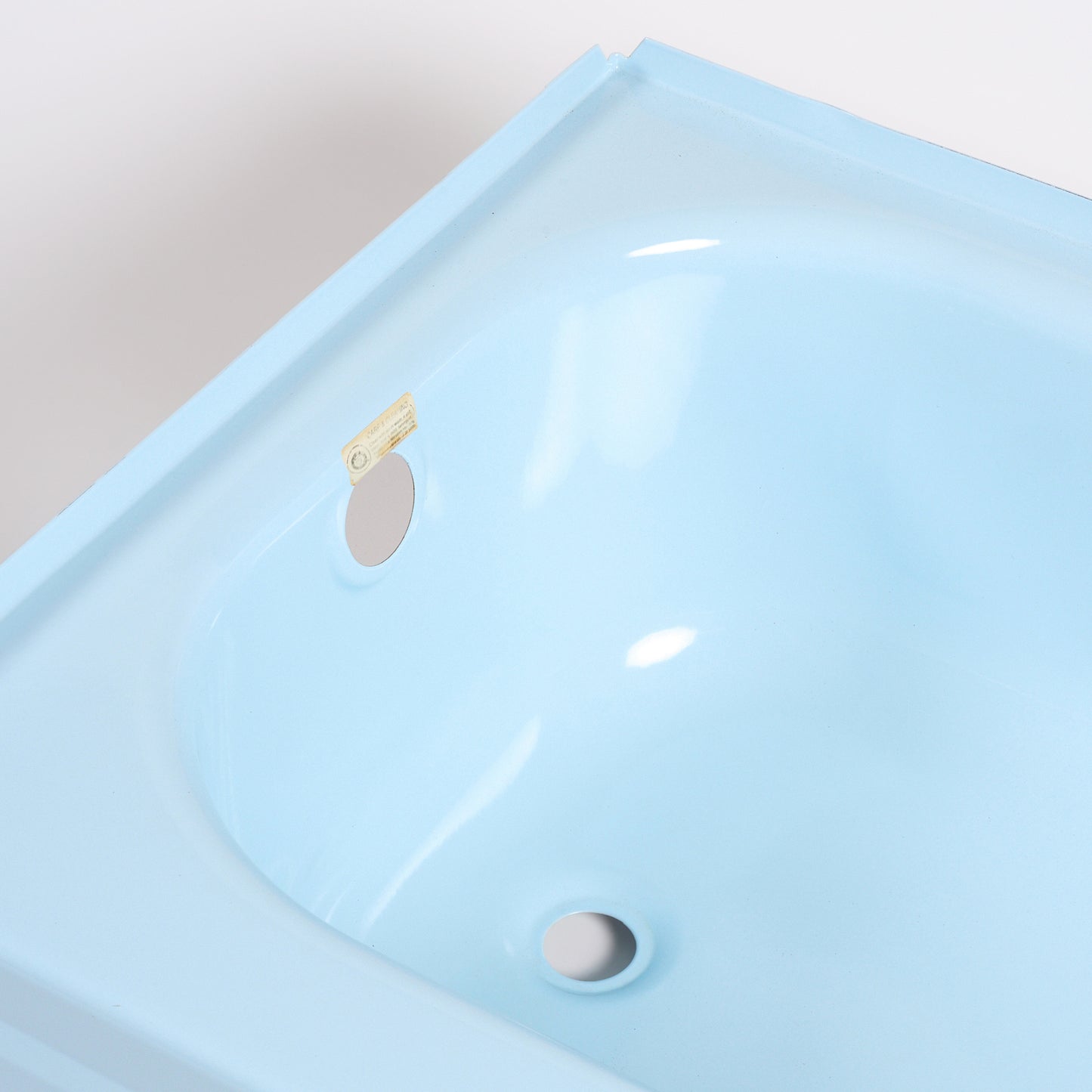 1980s Vintage 60" Enameled Steel Powder Blue Bootz Left-Hand Drain Bathtub