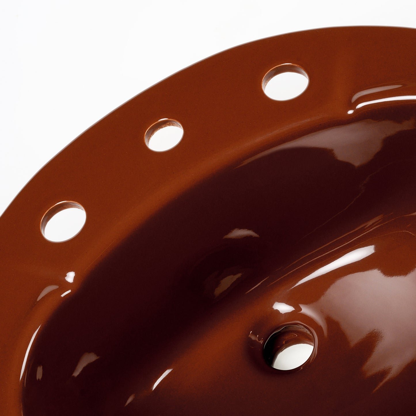 1970s Vintage Kohler Vitreous China Swiss Chocolate 8" Centers Pennington Sink