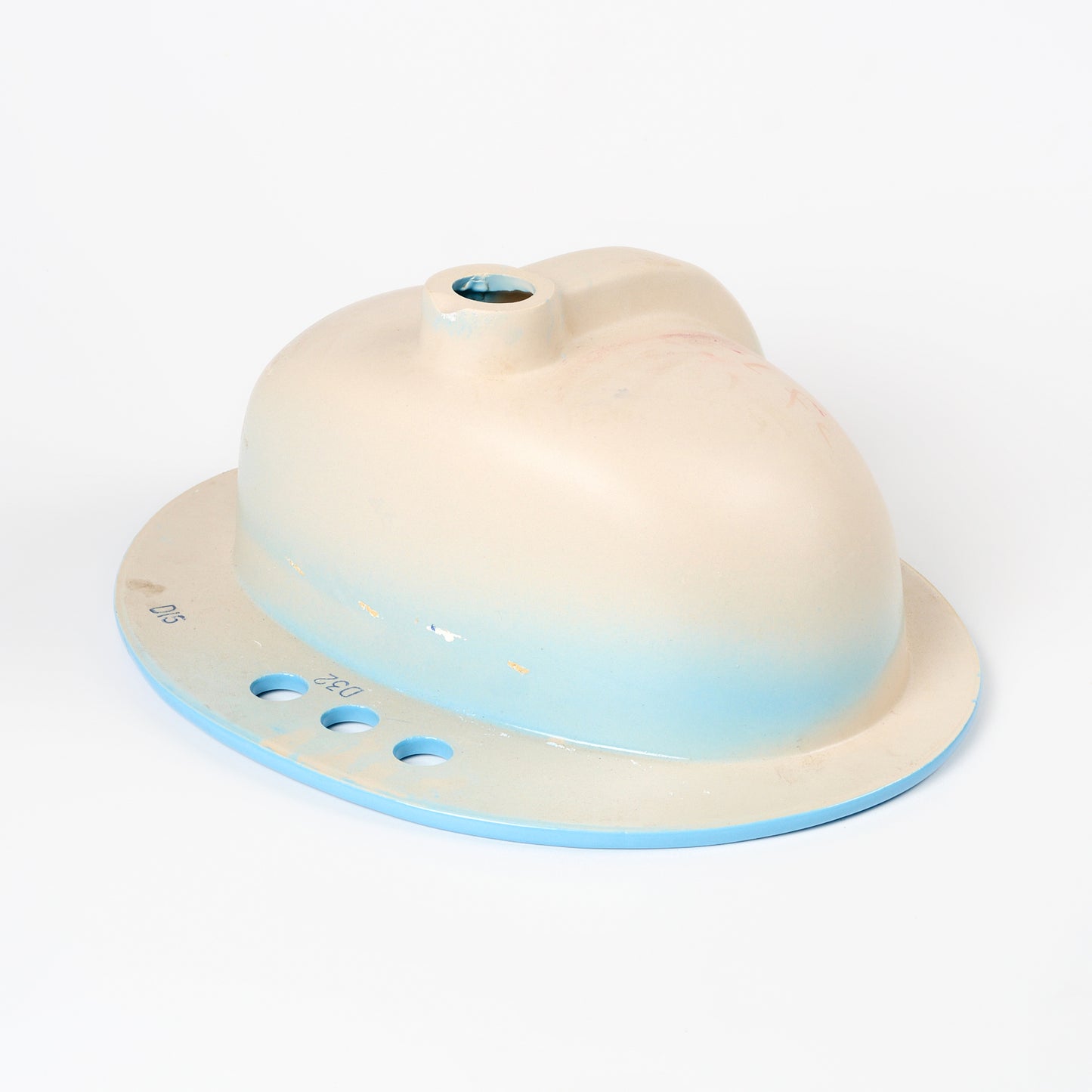 1970s Vintage Kohler Vitreous China New Orleans Blue 4" Centers Pennington Sink