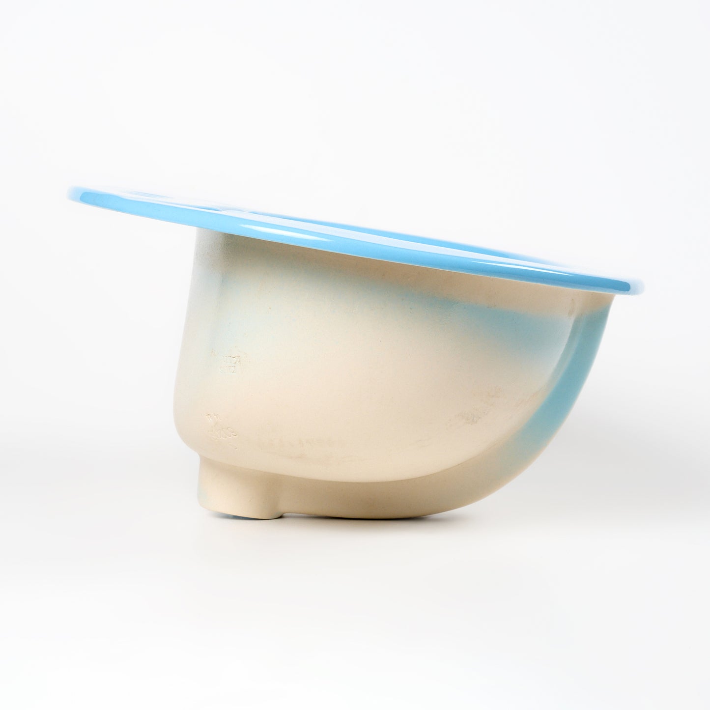 1970s Vintage Kohler Vitreous China New Orleans Blue 4" Centers Pennington Sink