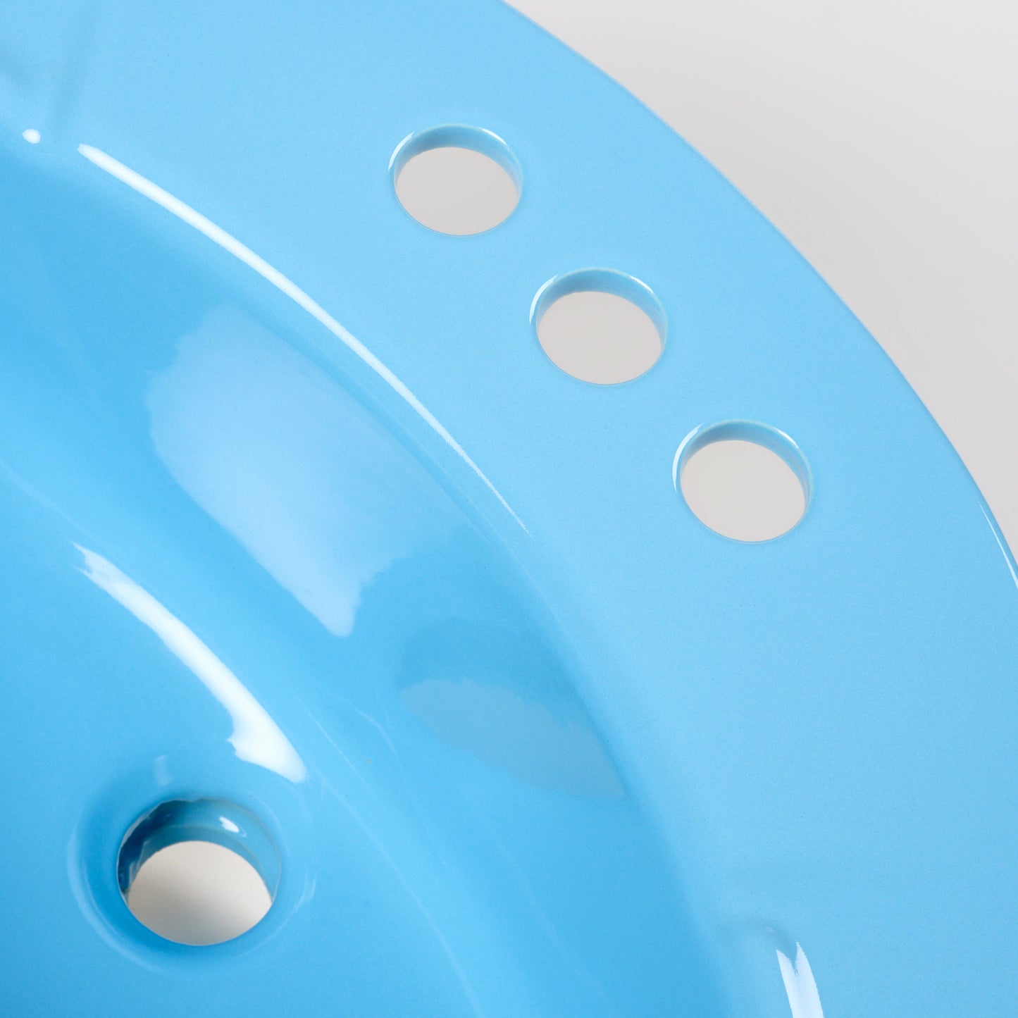 1970s Vintage Kohler Vitreous China New Orleans Blue 4" Centers Pennington Sink