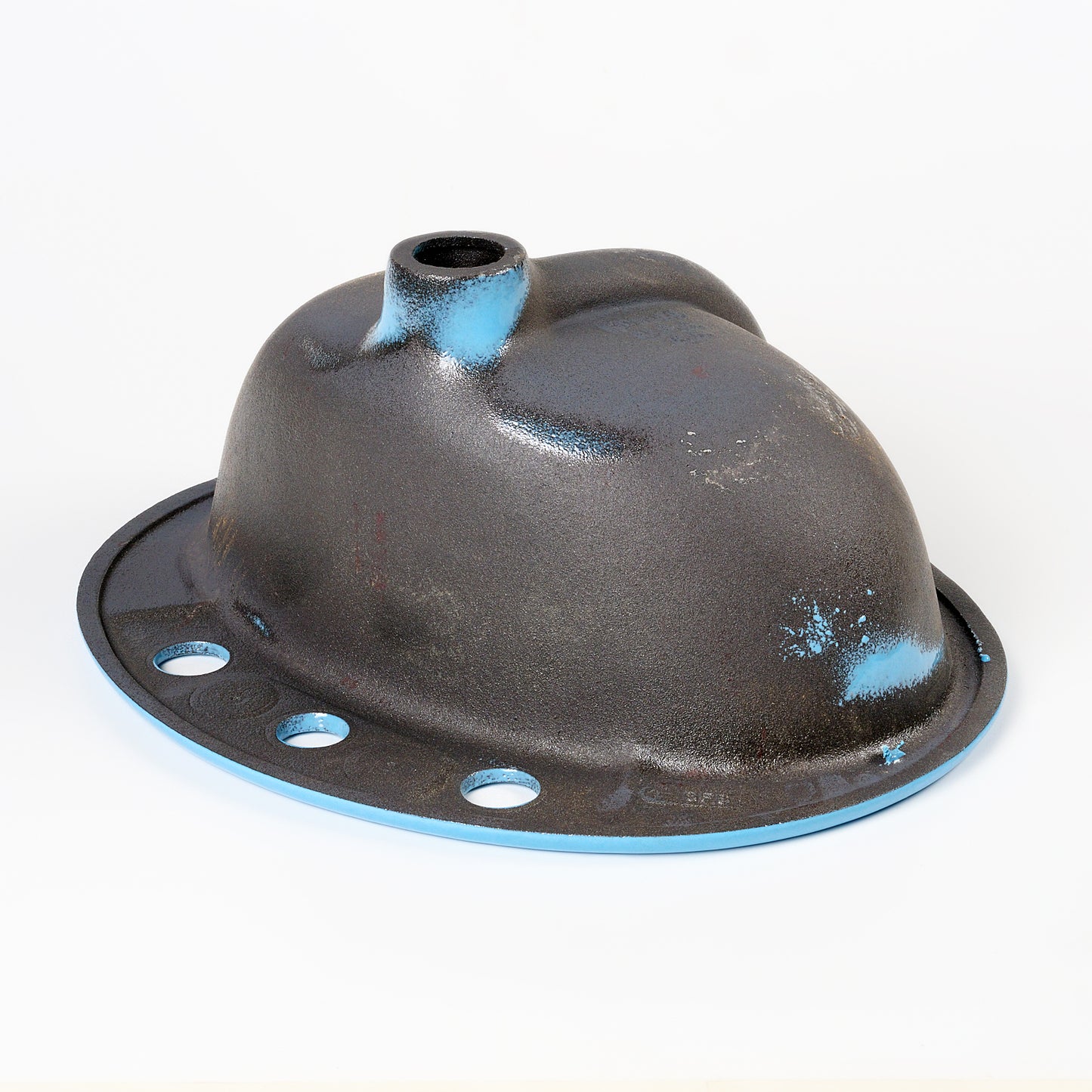 1970s Vintage Kohler Enameled Cast Iron New Orleans Blue 8" Centers Farmington Sink