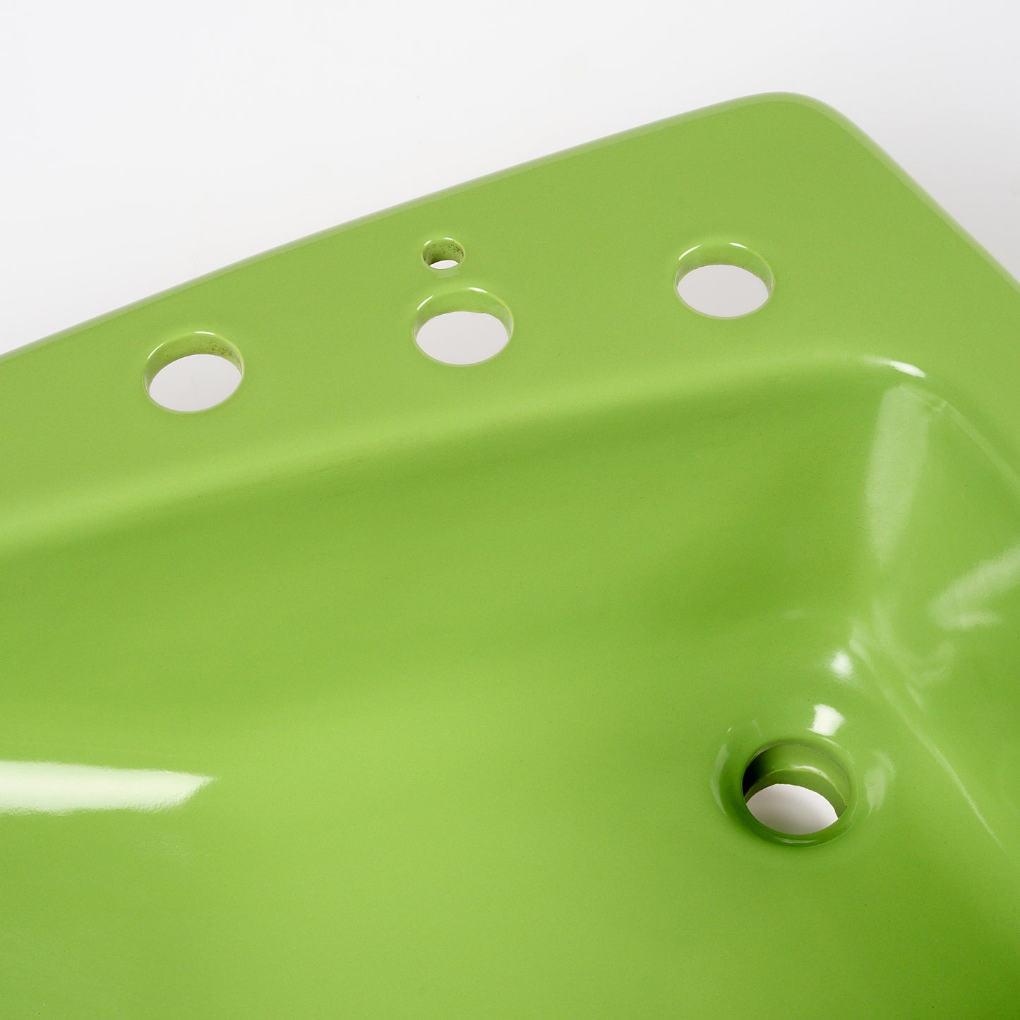 1970s Vintage Kohler Vitreous China Fresh Green 8" Centers Lady Vanity Sink