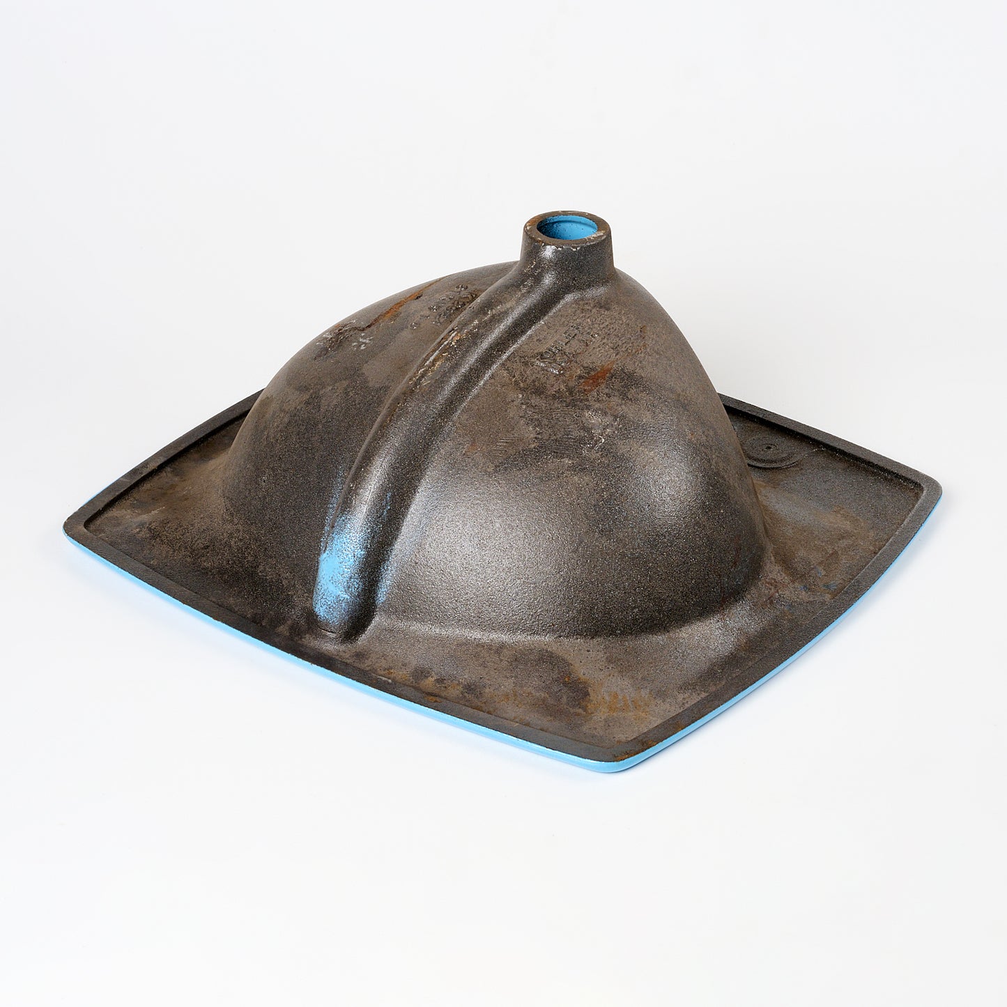 1970s Vintage Kohler Enameled Cast Iron New Orleans Blue 4" Centers Castelle Sink