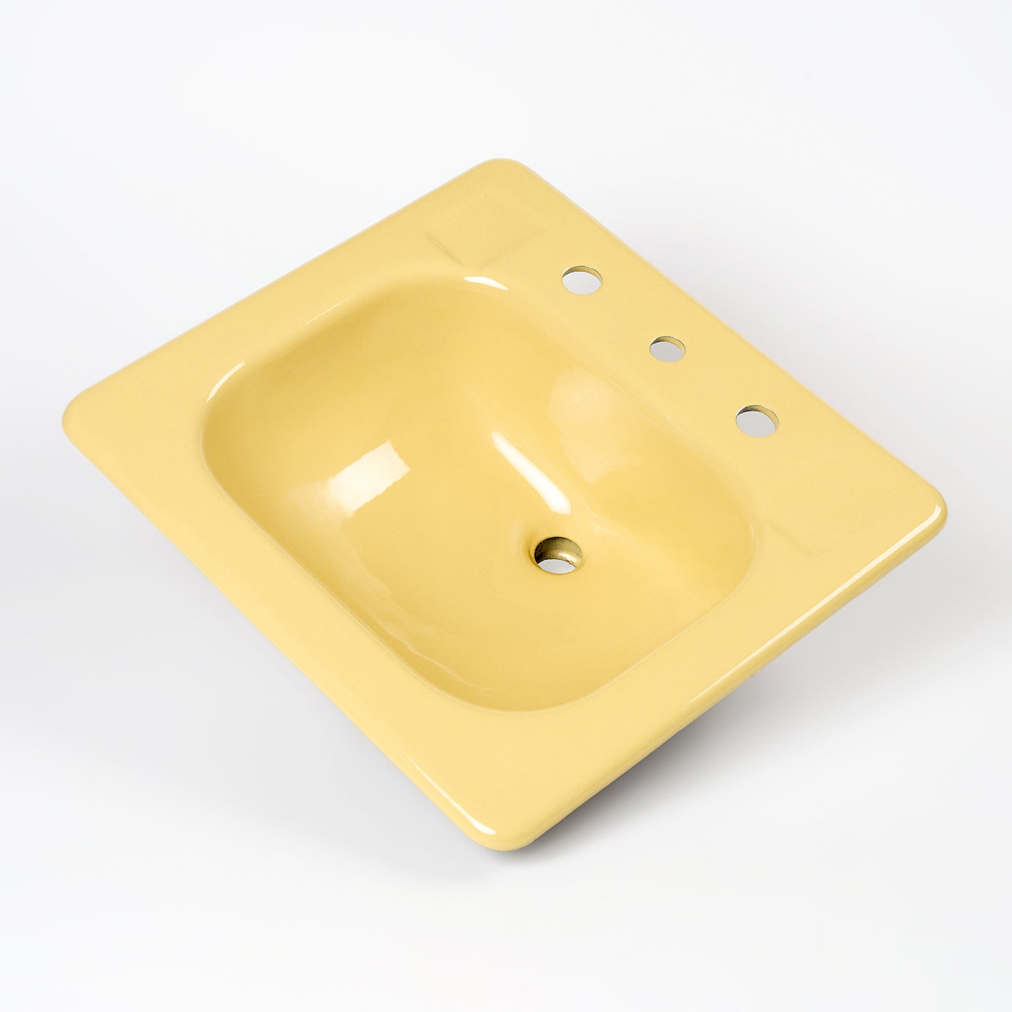 1970s Vintage Kohler Enameled Cast Iron Chamois 8" Centers Tahoe Sink