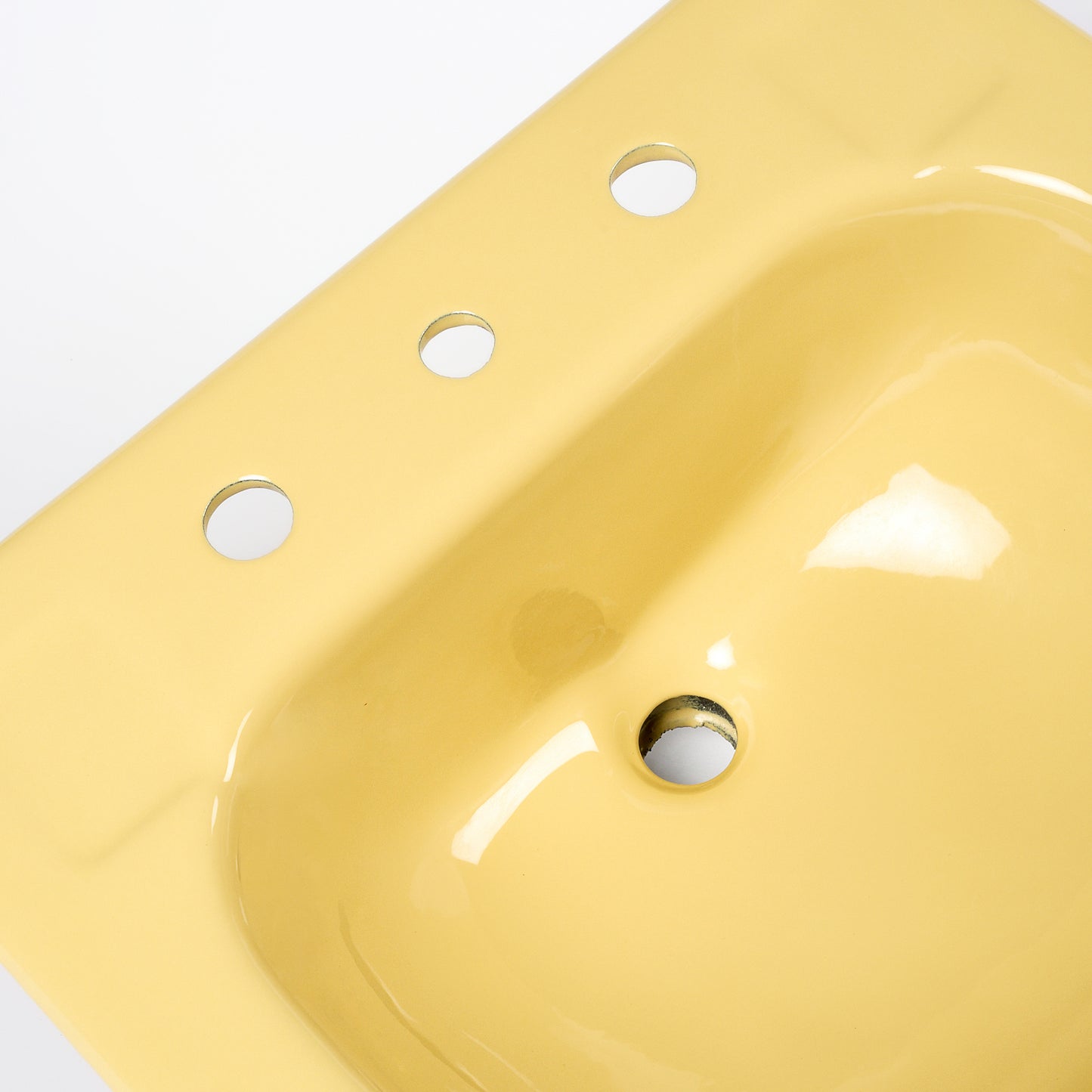 1970s Vintage Kohler Enameled Cast Iron Chamois 8" Centers Tahoe Sink