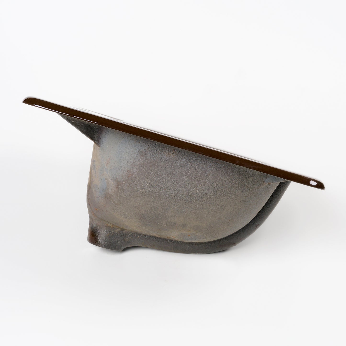 1970s Vintage Kohler Enameled Cast Iron Espresso 4" Centers Tahoe Sink