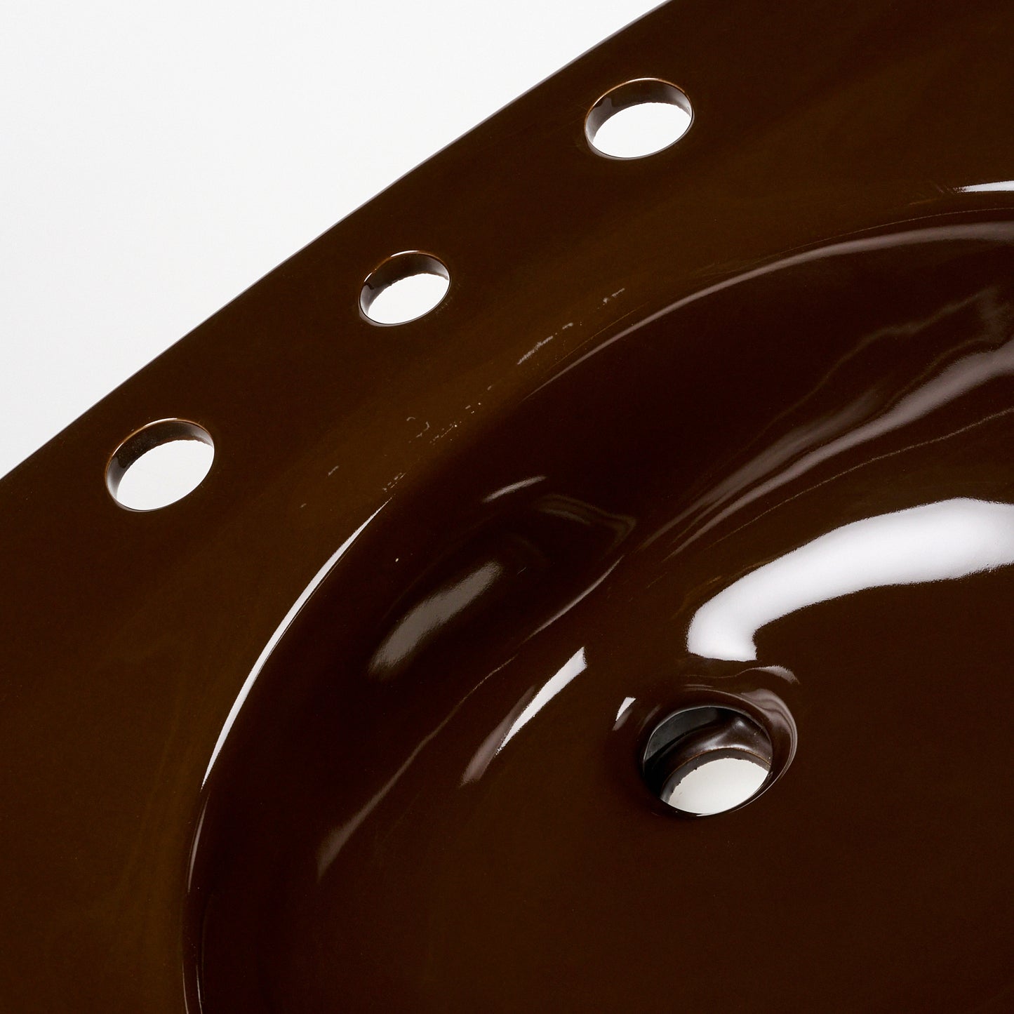 1970s Vintage Kohler Vitreous China Espresso 8" Centers Rondelle Sink