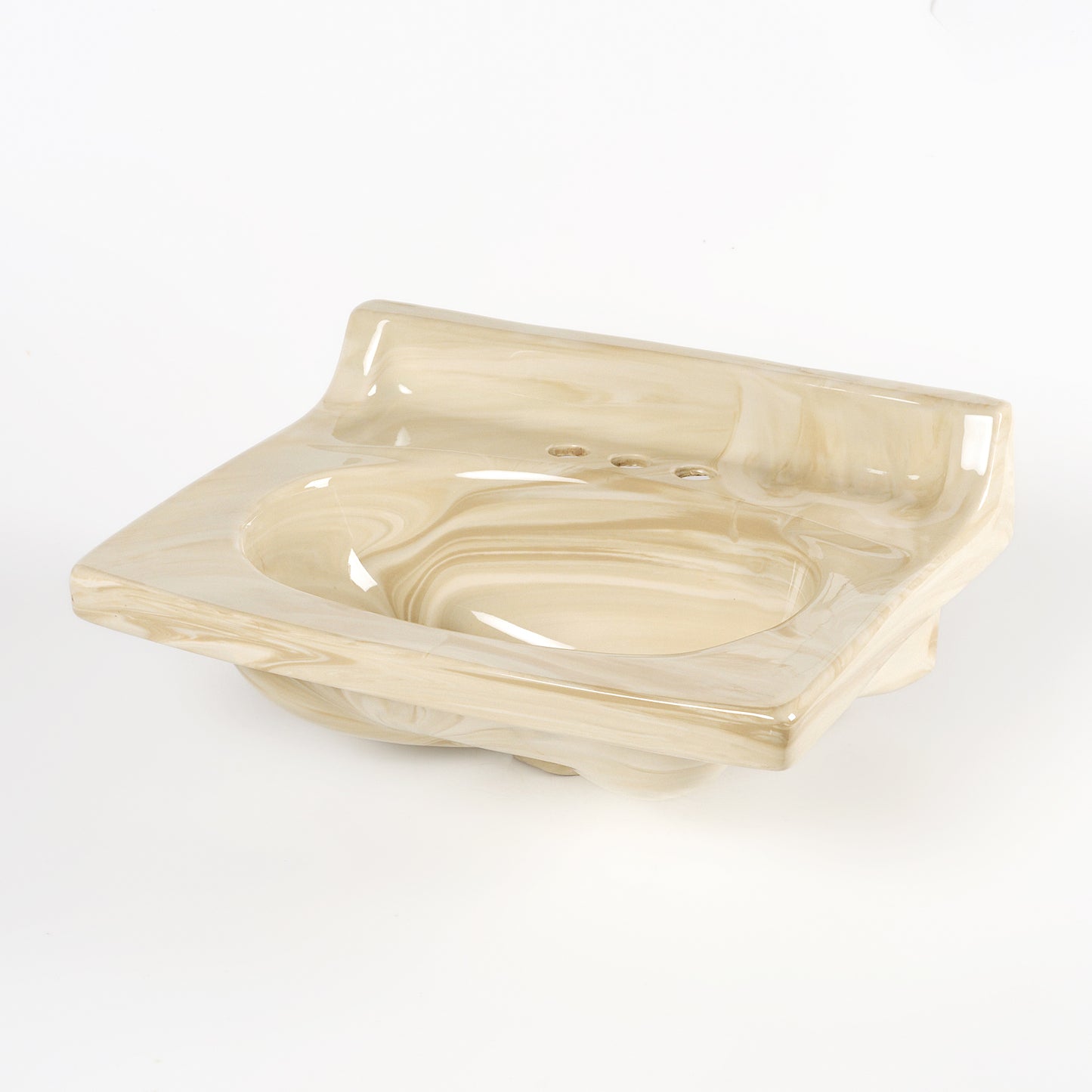 1970s Vintage Sears Vitreous China Marbled 4" Centers Sink