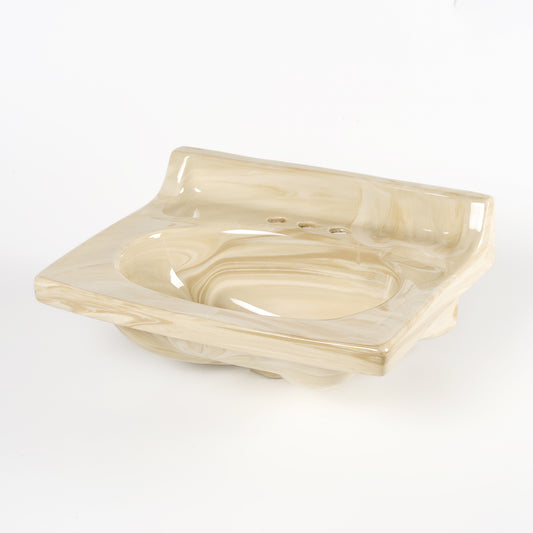 1970s Vintage Sears Vitreous China Marbled 4" Centers Sink