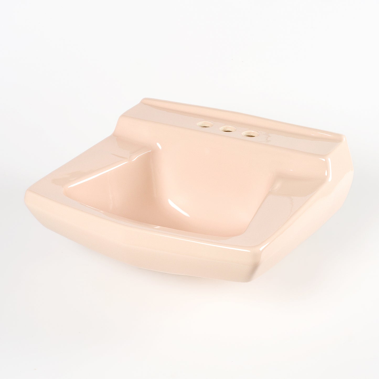 1970s Vintage U/R Vitreous China Blush 4" Centers Sink