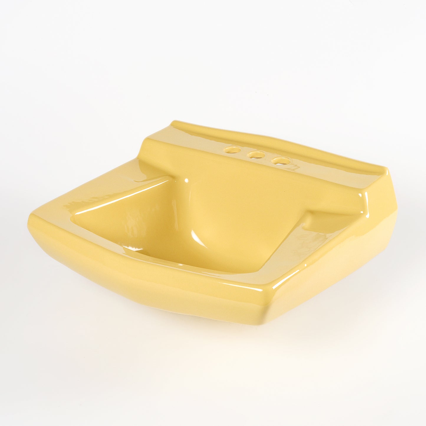 1970s Vintage U/R Vitreous China Gold 4" Centers Sink