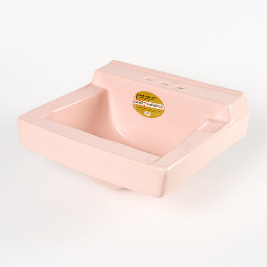 1970s Vintage Gerber Vitreous China Pink 4" Centers Sink
