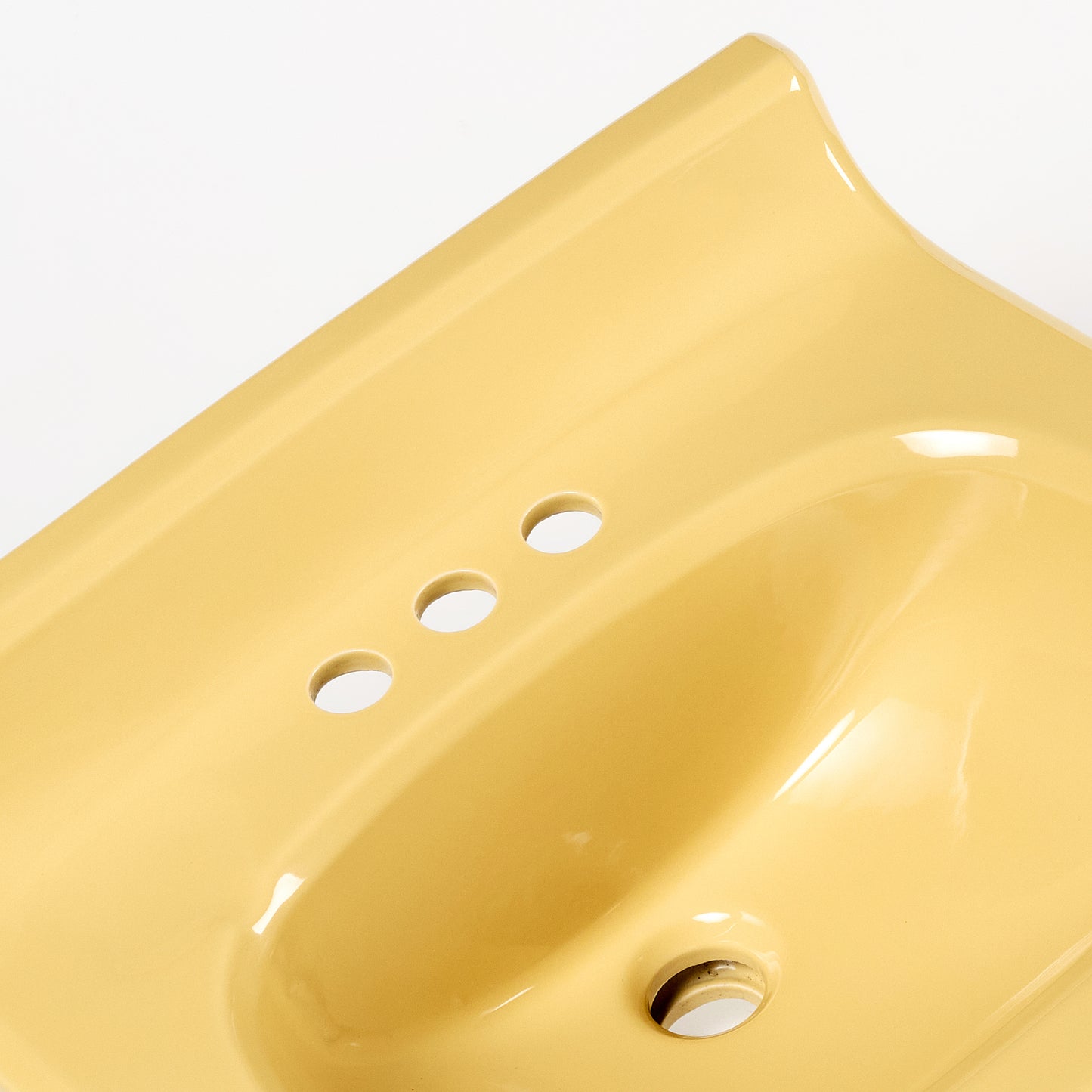 1970s Vintage Vitreous China Gold 4" Centers Sink
