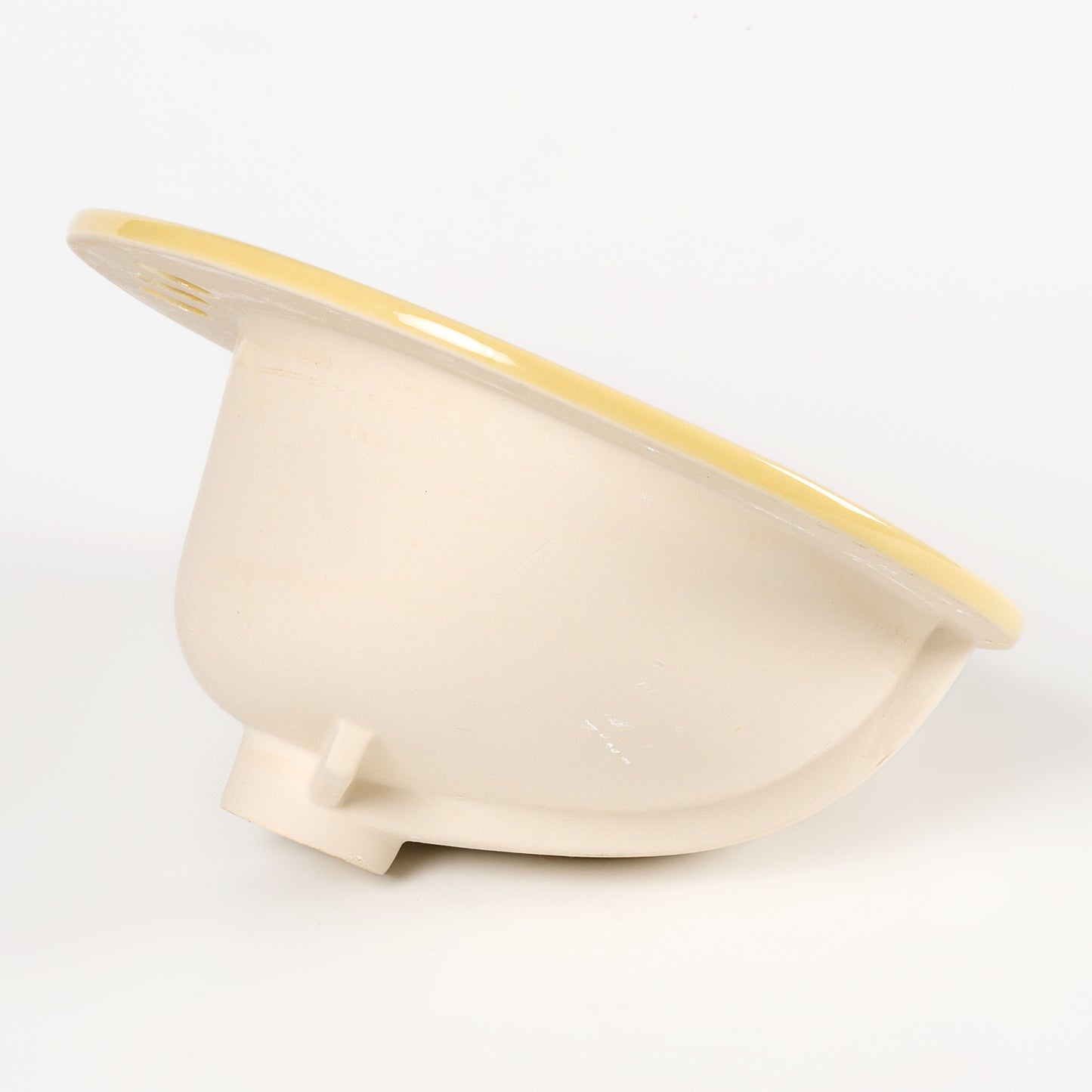 1970s Vintage U/R Vitreous China Oval Rundo Gold 4" Centers Sink