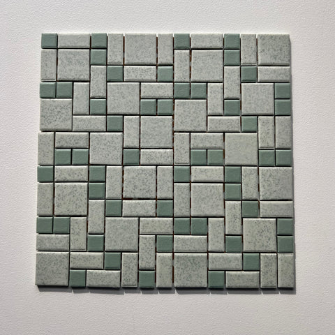 Vintage Porcelain Japanese Mosaic 1960s Floor Tile, 20 Sq Ft Lot - 20 Piece Set, 140 Sq Ft Available