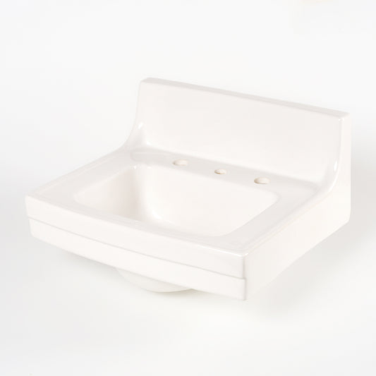 1970s Vintage U/R Vitreous China White 8" Centers Sink