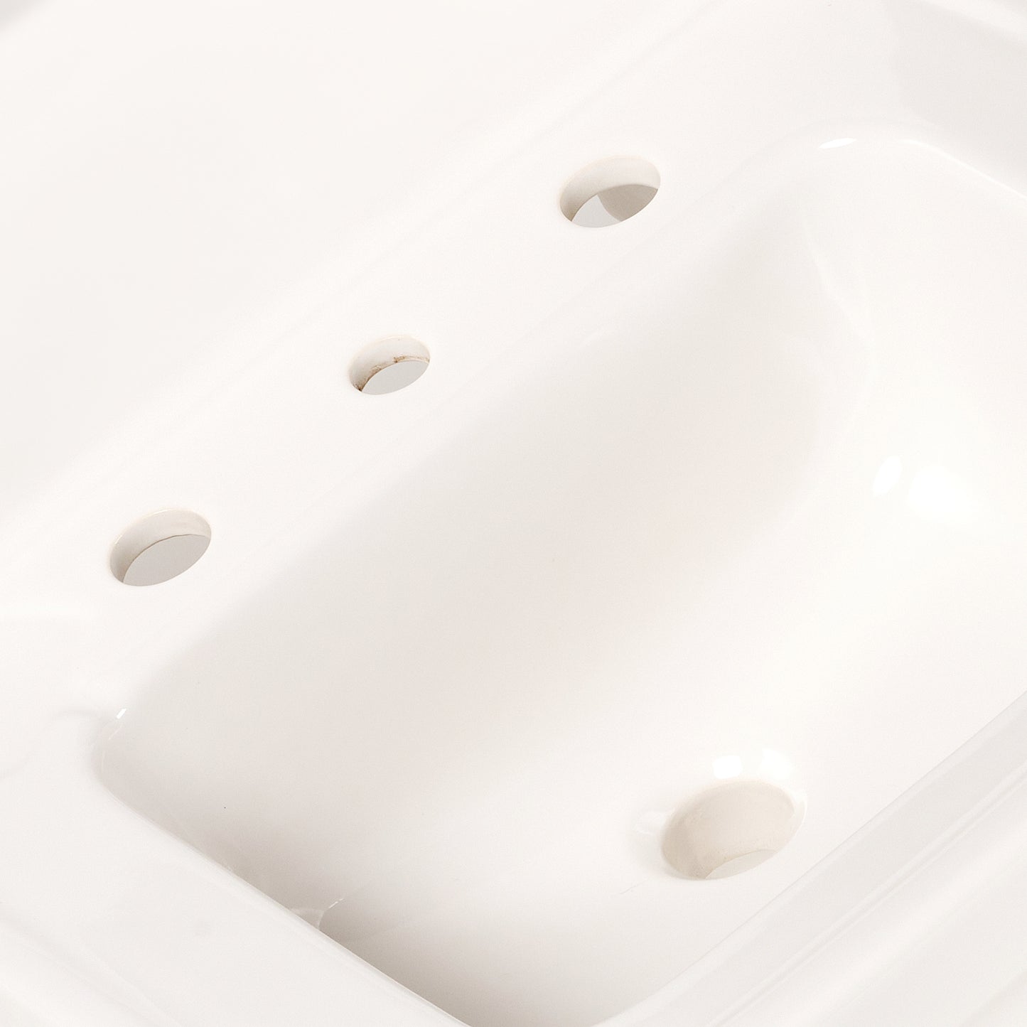 1970s Vintage U/R Vitreous China White 8" Centers Sink