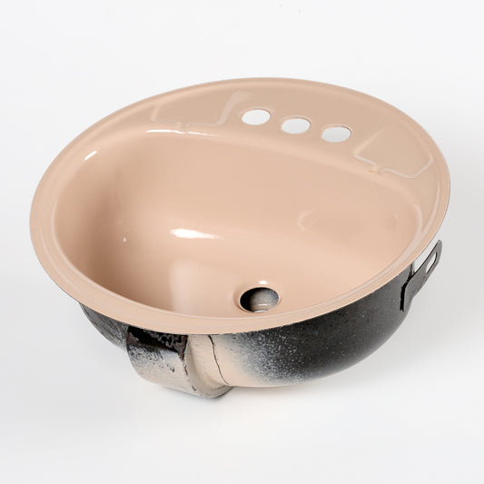 1970s Vintage Metal Peerless Beige 4" Centers Sink
