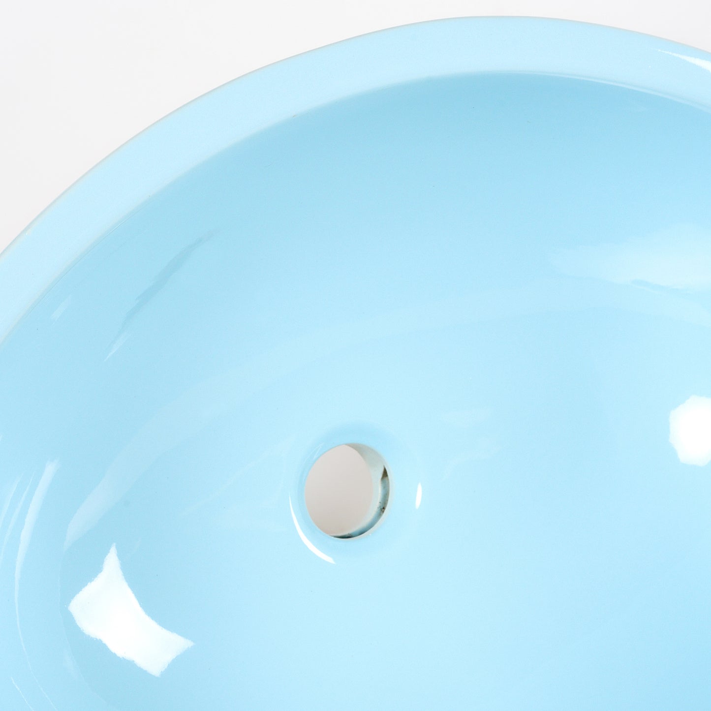 1960s Vintage Crane Vitreous China Powder Blue Vessel Sink