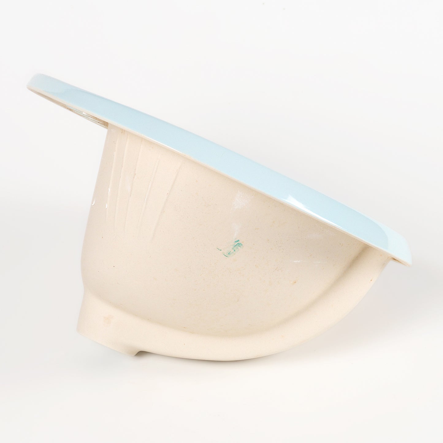 1980s Vintage Gerber Vitreous China Oval  #29 Blue 4" Centers Sink