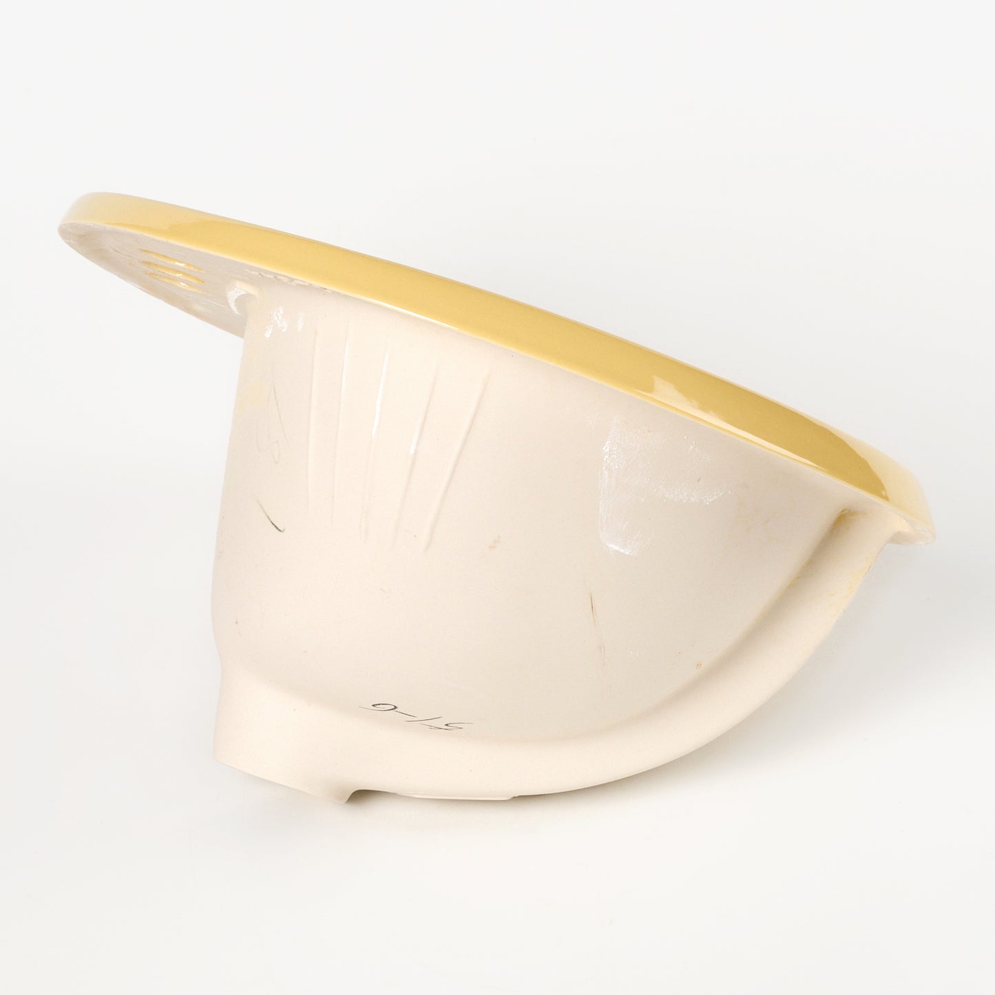 1990s Vintage Gerber Vitreous China Oval Harvest Gold 4" Centers Sink