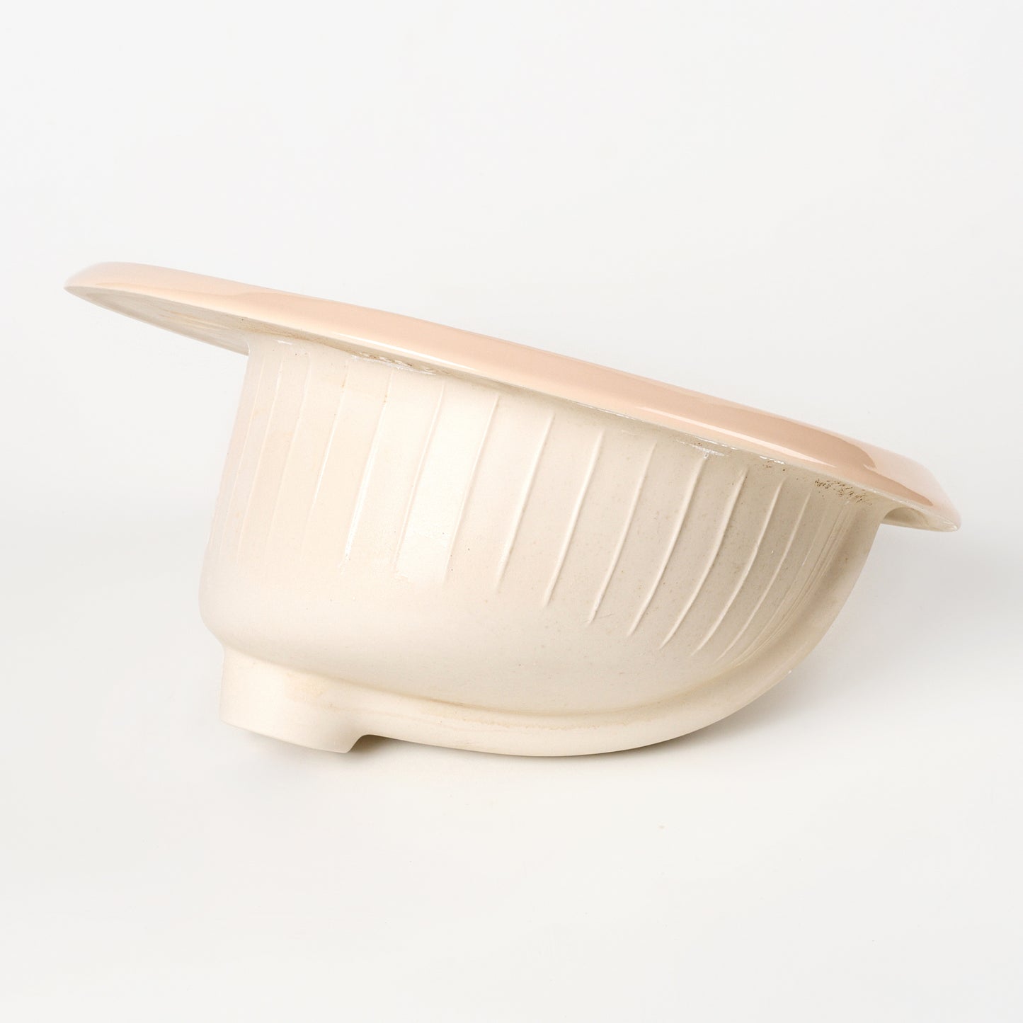 1980s Vintage Gerber Vitreous China Round Pale Blush 4" Centers Sink