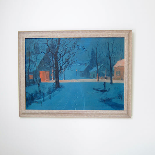 Early 20th Century Impressionist Winter Landscape by Svend Svendsen Oil Painting