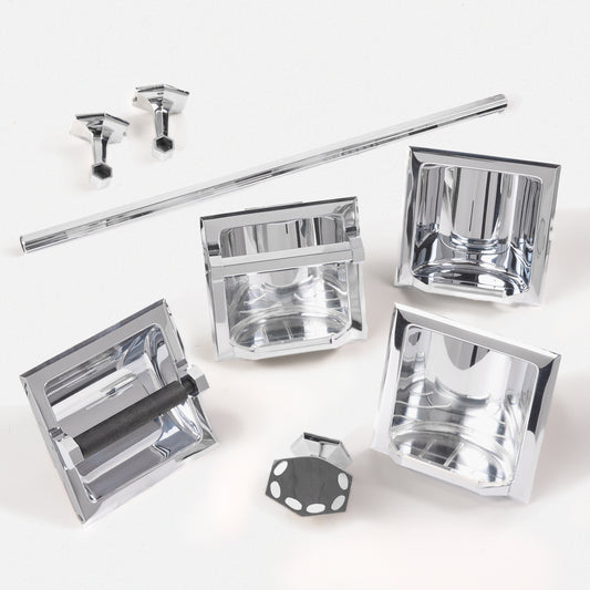 Classic 1950s Chrome Bathroom Accessories Full Set