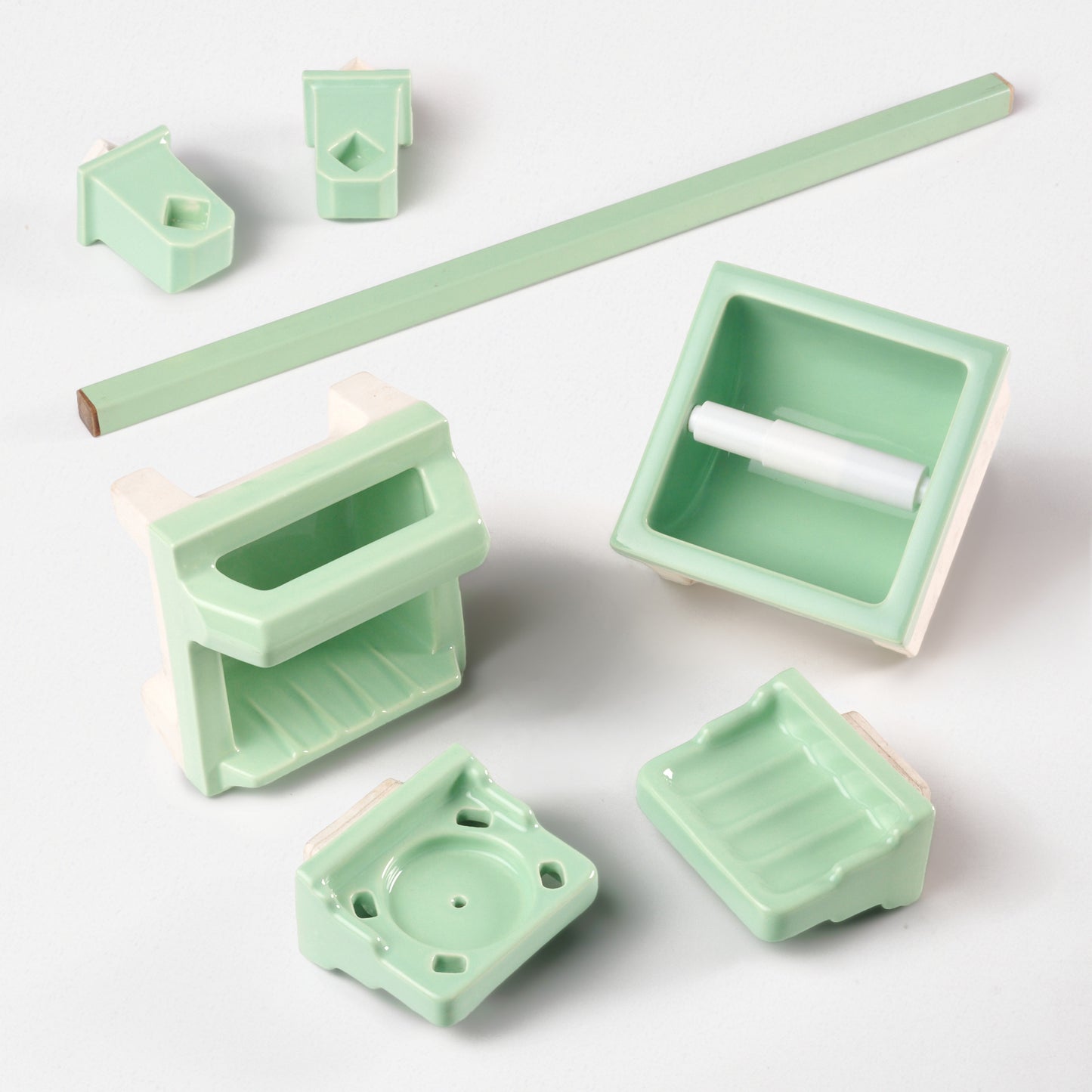 Vintage Mint Green Bathroom Accessories 