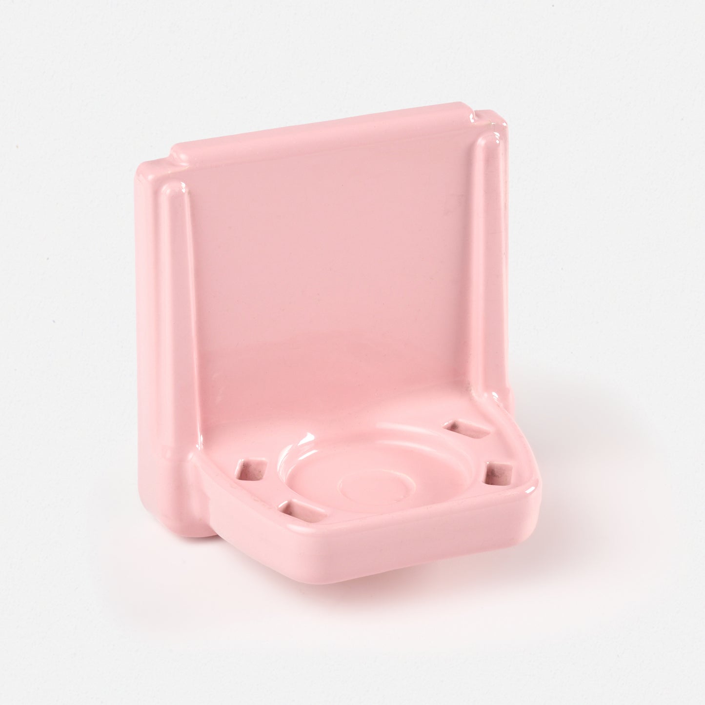 Classic 1940s Art Deco Light Pink Toothbrush & Tumbler Holder