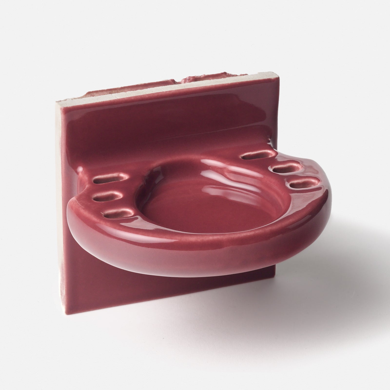 Vintage Red Toothbrush Holder